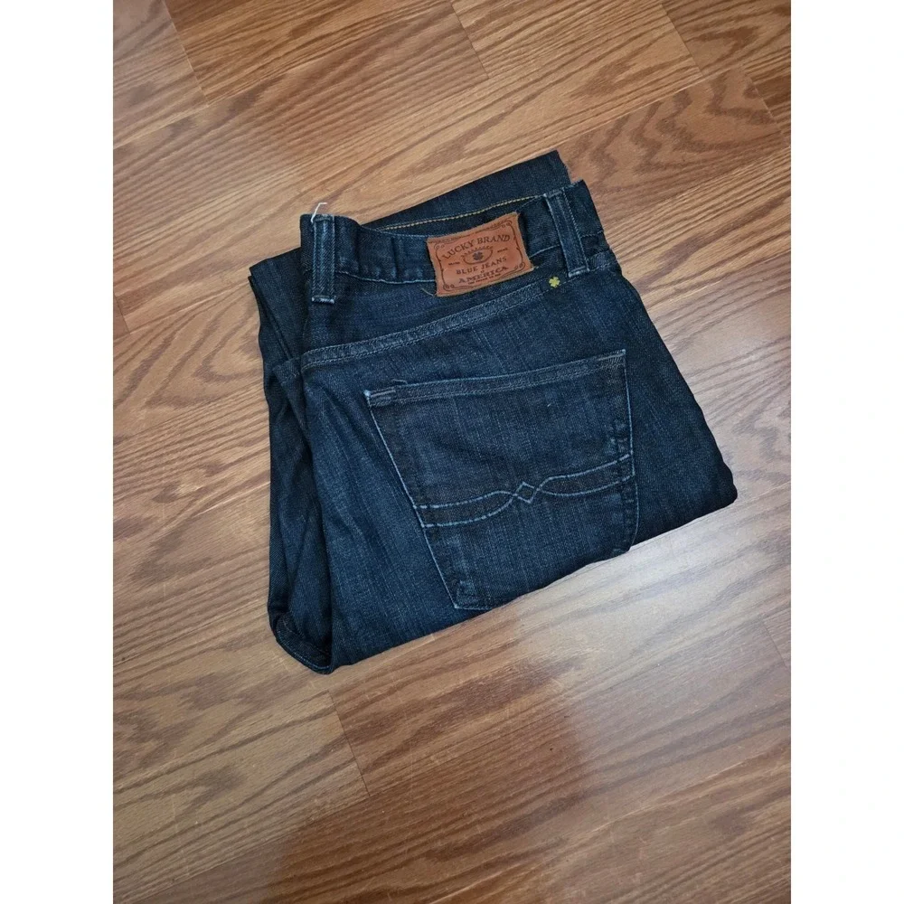Lucky Brand 221 Original Straight Mens Dark Wash Denim Jeans 36x32 Blue‎